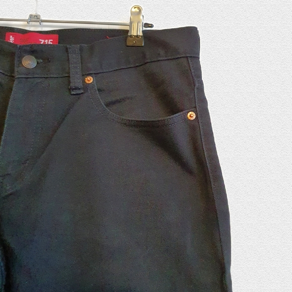 Levi's 715 Skinny Bootcut Black Jeans Size 14 - Picture 4 of 8